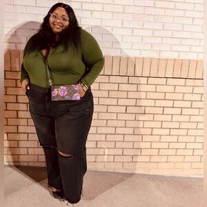 Black Distressed Wide Leg Jeans